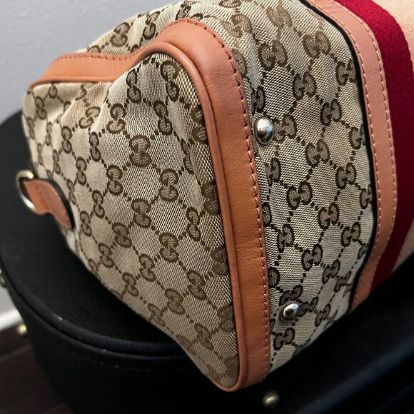 Gucci Sherry Line GG Canvas Boston Bag – Rare Colorway – EUC w/ Entrupy Auth - Picture 7 of 13